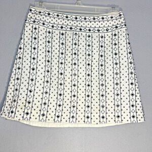 Club Monaco Women's Beaded Boho Mini Skirt Size 2 Ivory Festival Party Night Out